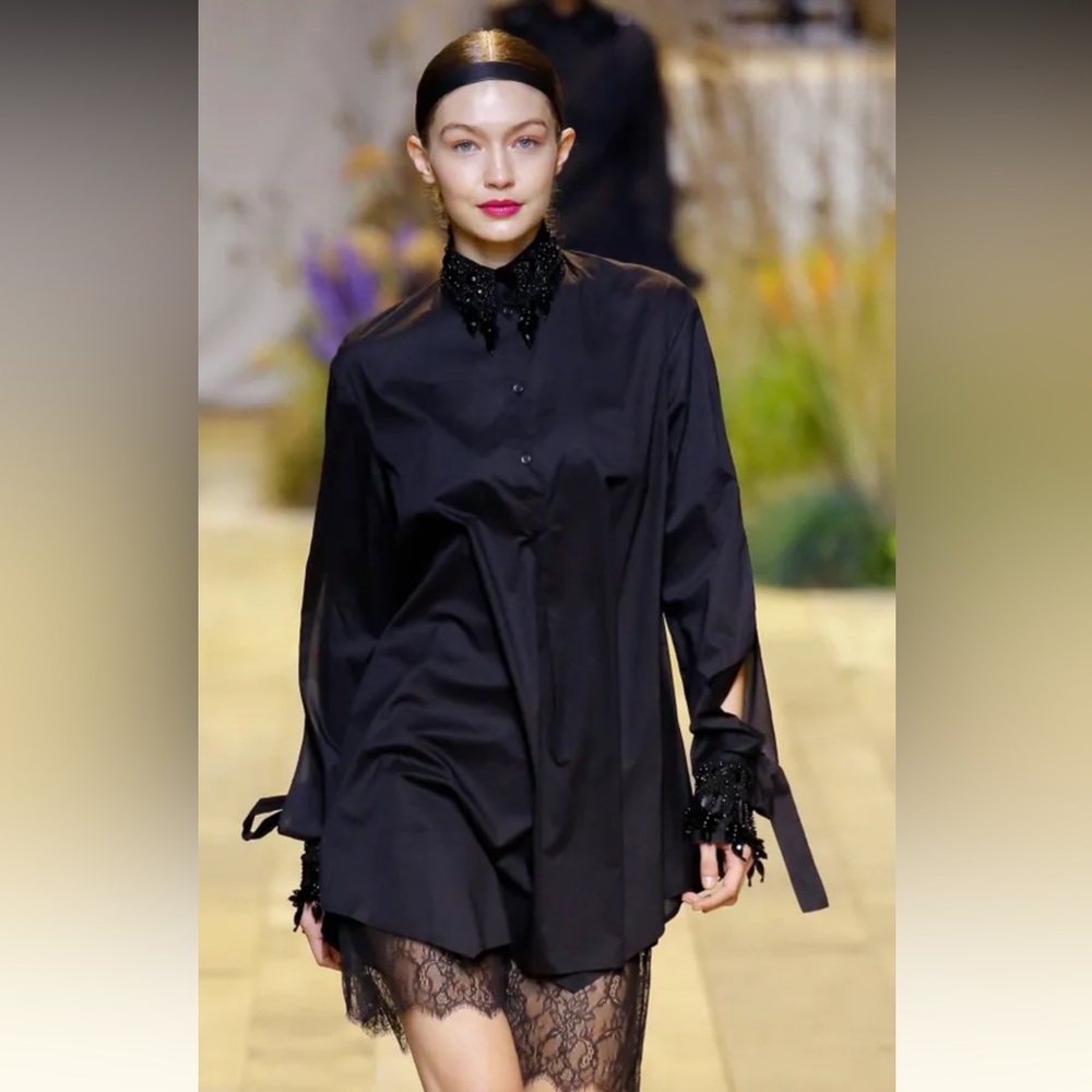 H&M Studio SS17 Black Cotton Poplin Tunic Blouse | Minimalist Archive Collection